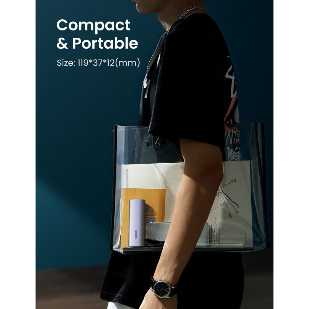 Кишеня зовнішня Ugreen SSD M.2 (NVME) M-KEY 3.1 GEN2 CM400 (10902) - зображення 4