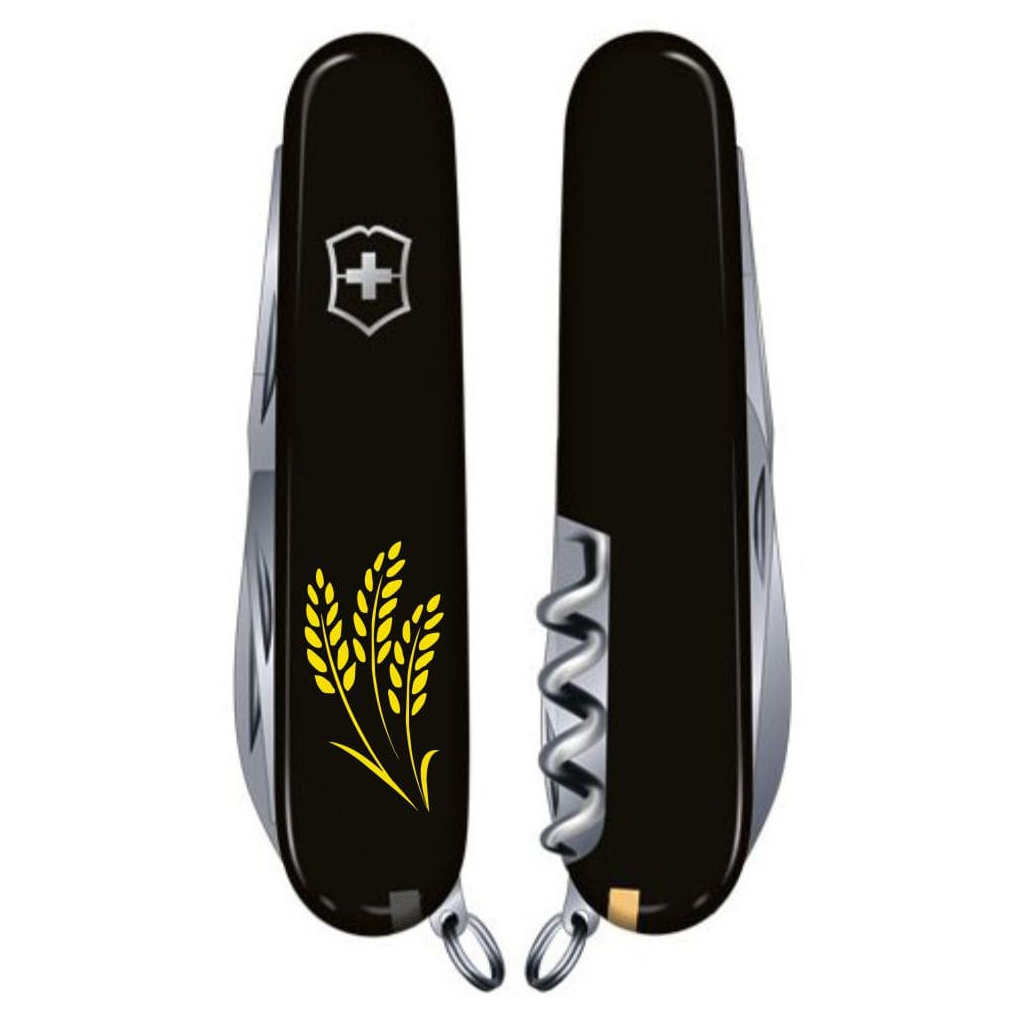 Ніж Victorinox Huntsman Ukraine Black "Колосся Пшениці" (1.3713.3_T1338u) - зображення 3
