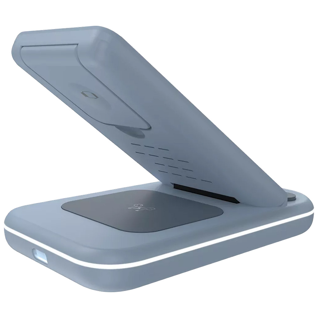 Зарядний пристрій Canyon WS-304 Foldable 3in1 Wireless charger Blue (CNS-WCS304BL) - зображення 4