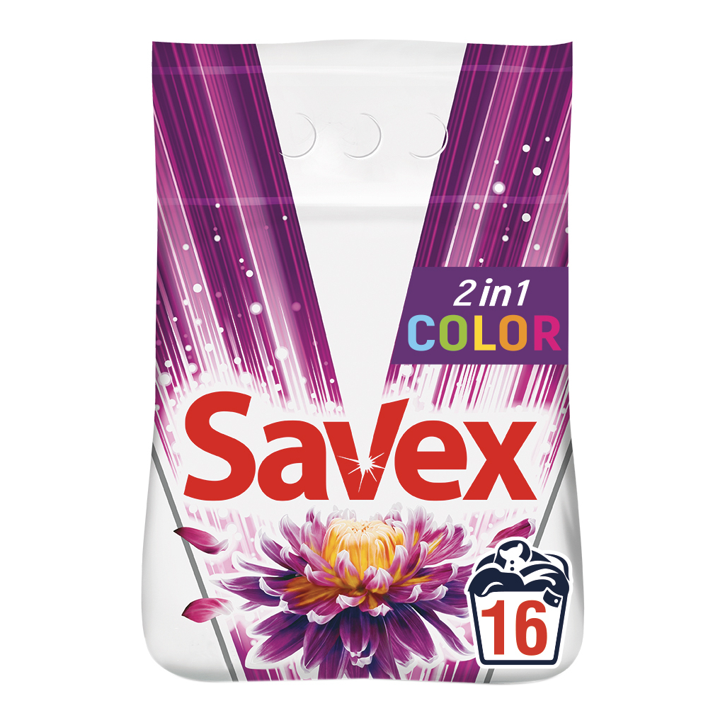 Пральний порошок Savex 2 in 1 Color 2.4 кг (3800024021404) - зображення 1