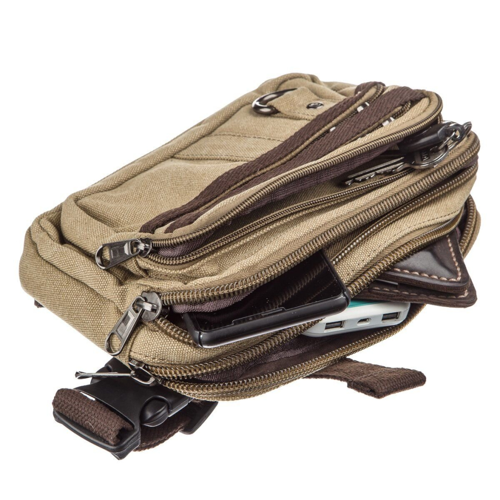 Сумка Vintage Текстильна на пояс Хакі (20081) - зображення 5