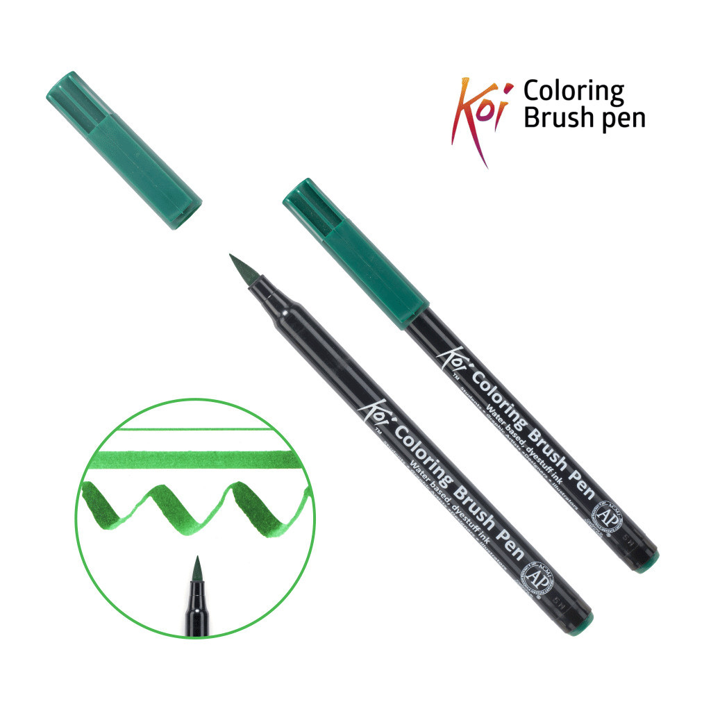 Художній маркер KOI Маркер-пензель акварельний Зелений, 29 (084511393271) - зображення 1