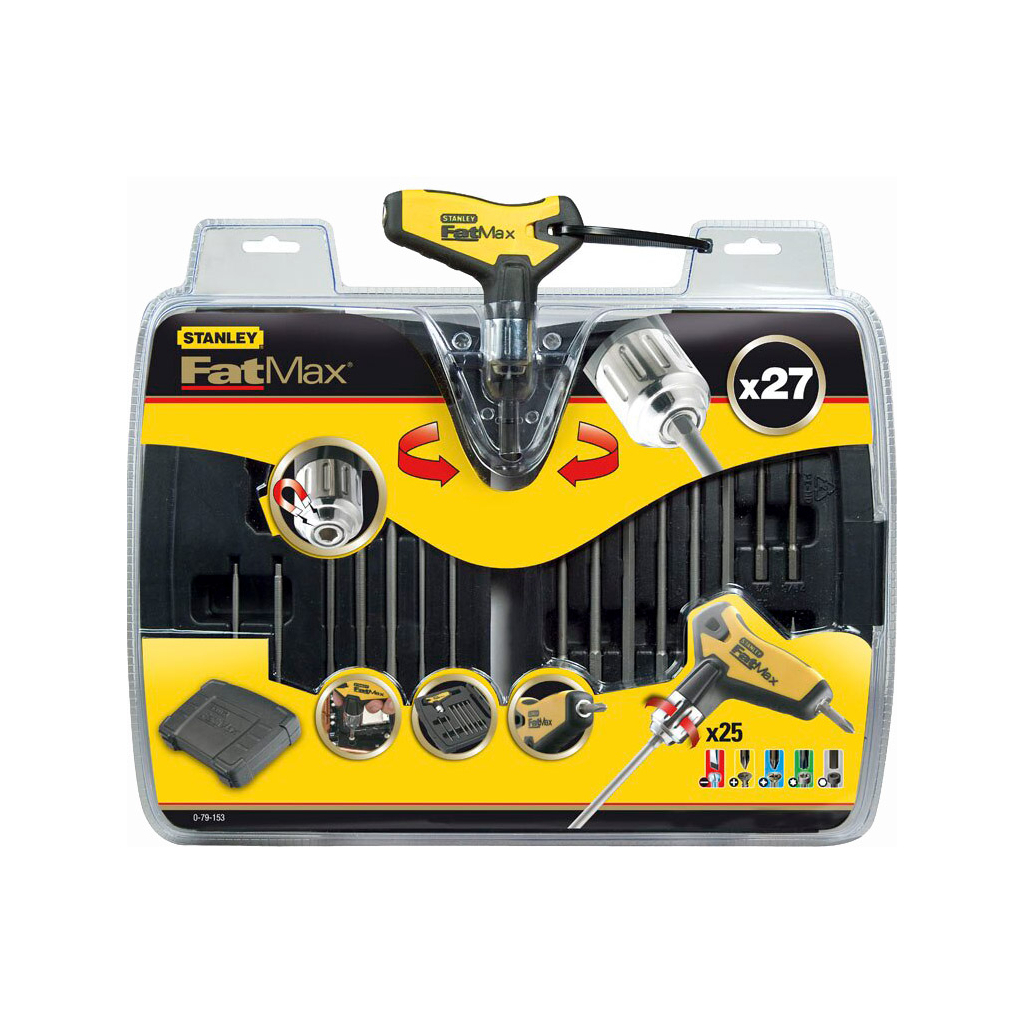 Набір викруток Stanley FatMax з Т- рукояткою з храповим механізмом та набором біт, 27 шт (0-79-153) - зображення 4