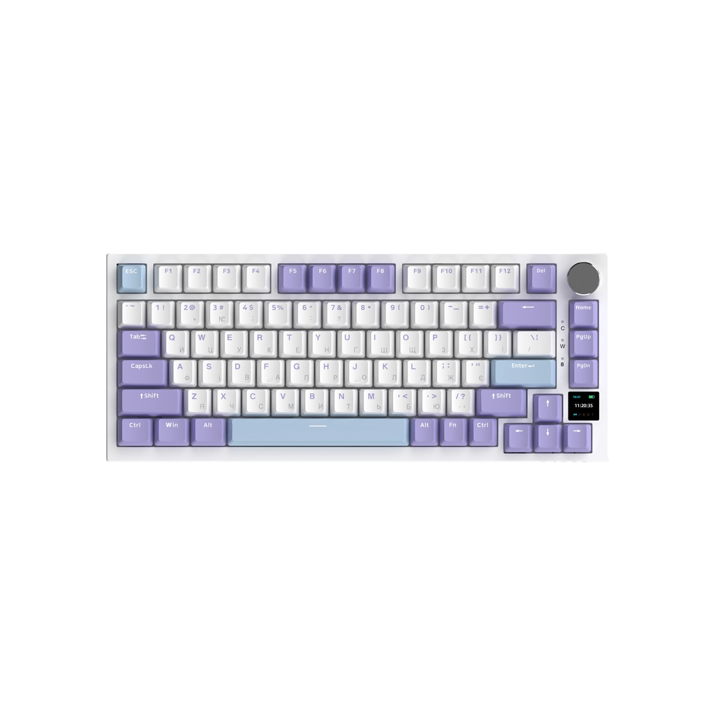 Клавіатура Ajazz AK820 Pro Flying Fish Switch Purple RGB USB/Wireless/Bluetooth UA Purple (AK820PRO-FF-PWB) - зображення 1