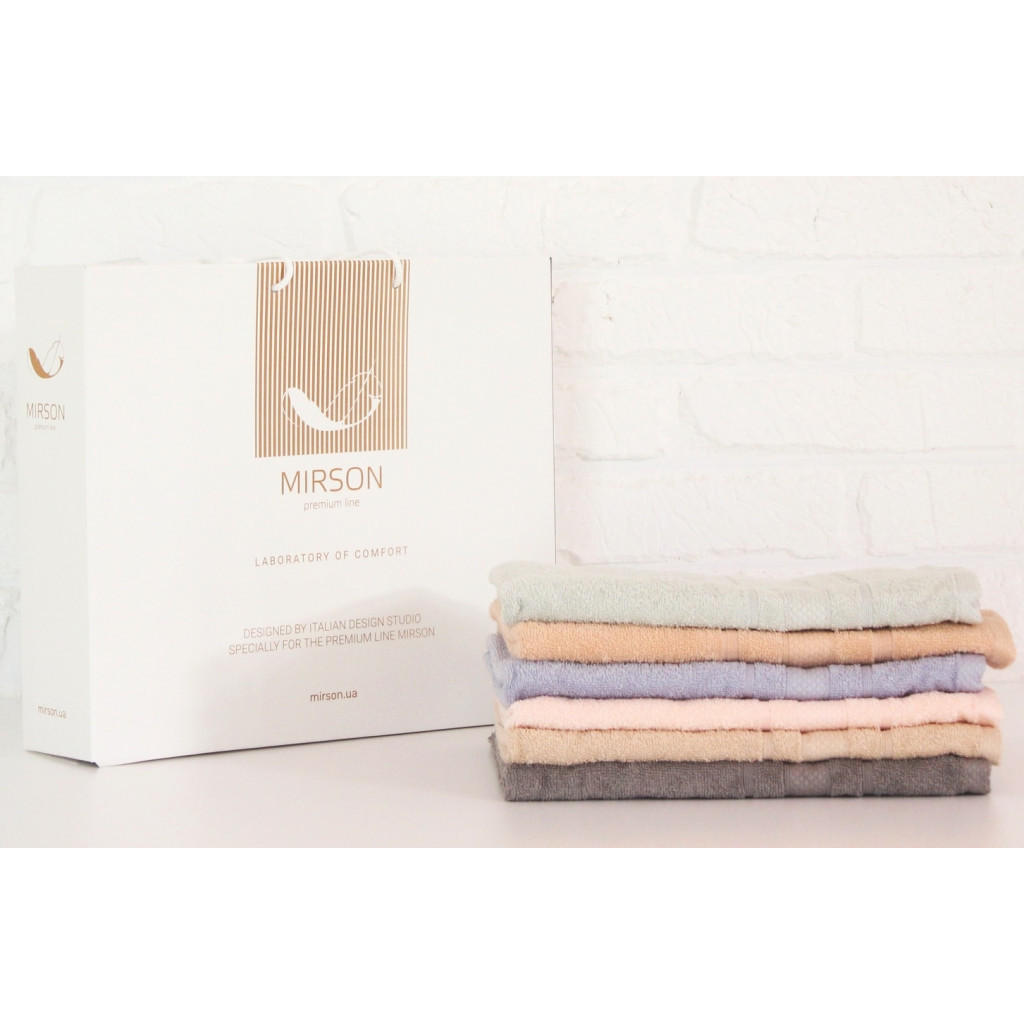 Рушник MirSon набір банних 5086 Elite SoftNes Shine 50х90 6 шт (2200003960815) - зображення 1