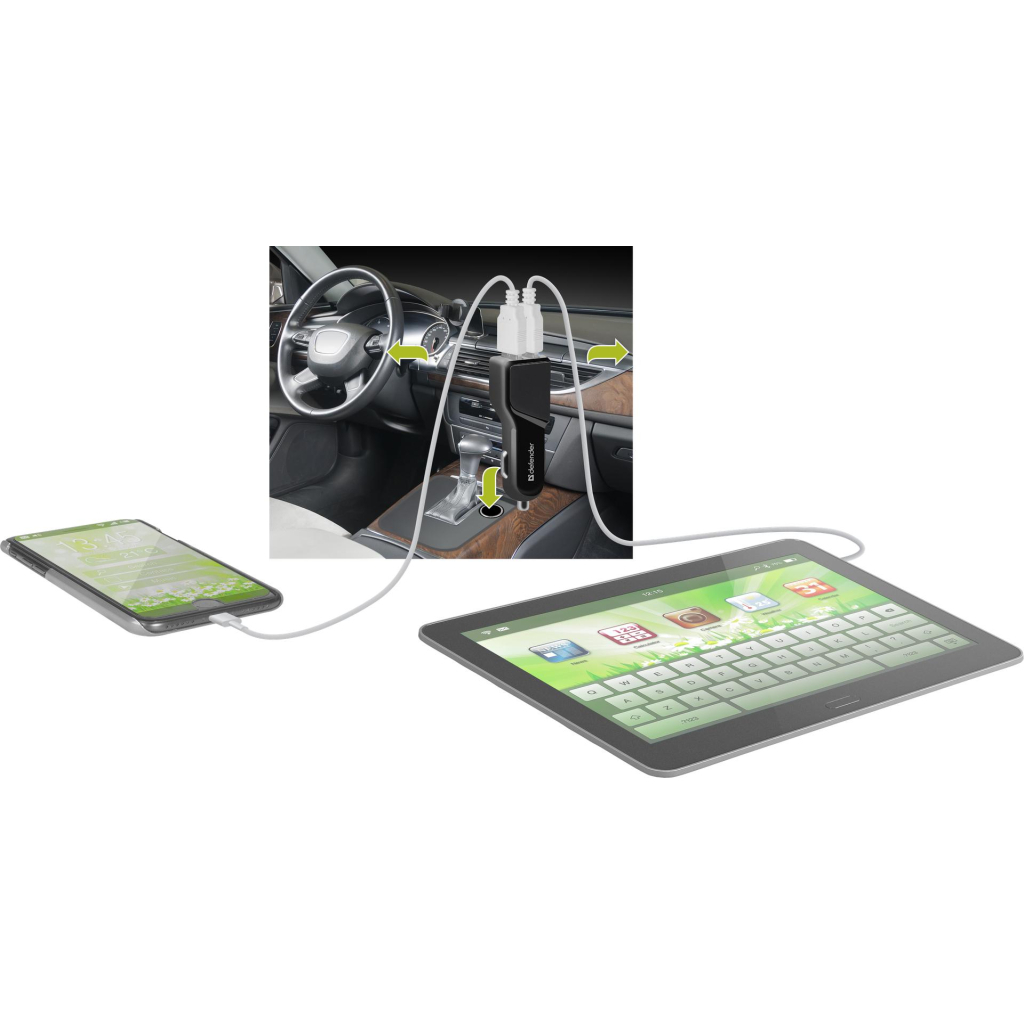 Зарядний пристрій Defender UCA-34 2xUSB, 5V / 3.4A (83834) - зображення 4