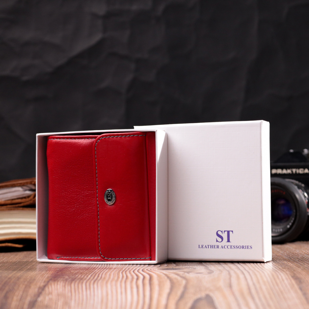 Гаманець ST Leather З натуральної шкіри Червоний (19496) - зображення 10