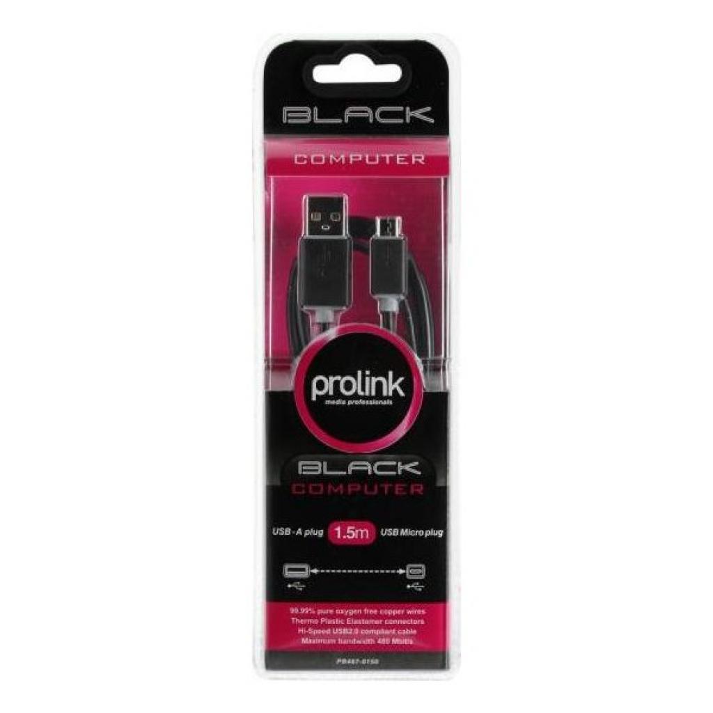 Дата кабель USB 2.0 AM to Micro 5P 1.5m Prolink (PB487-0150) - зображення 4