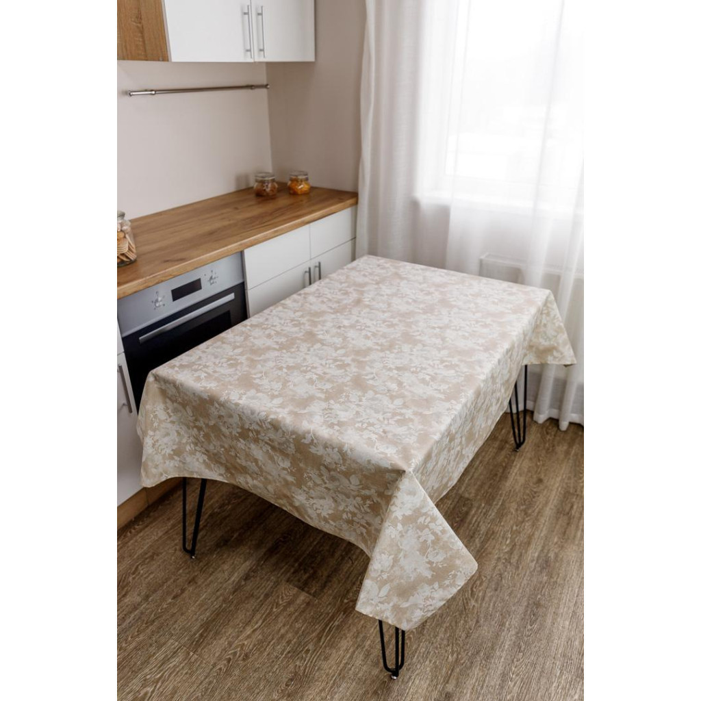 Скатертина Прованс непромокаюча Simfoni Алюр беж 120х136 см (033543) - зображення 2
