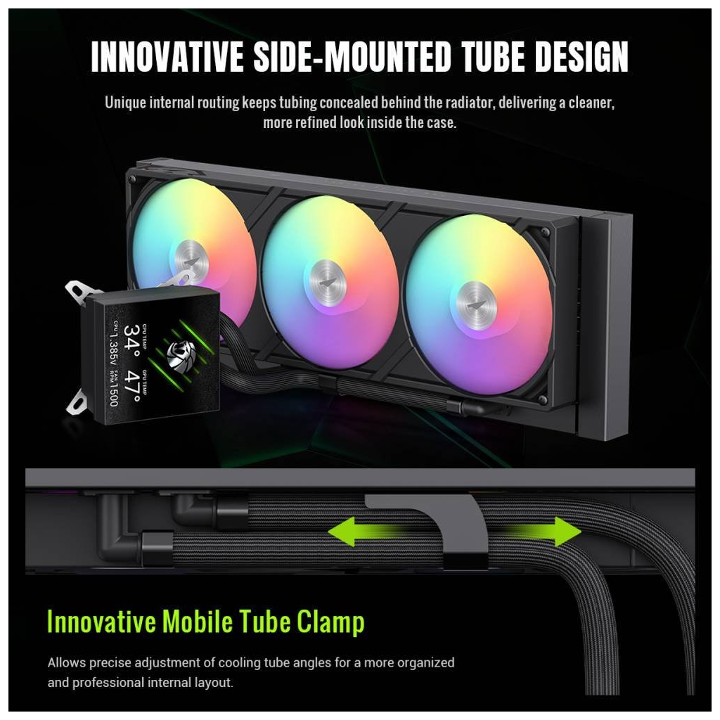 Система рідинного охолодження Gamemax GLACIER 360 LCD BK - зображення 11