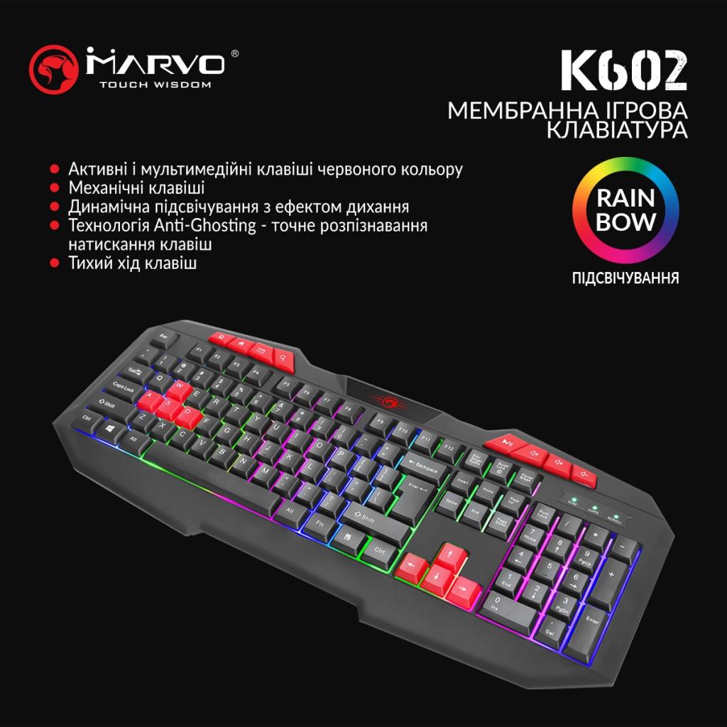 Клавіатура Marvo K602 Multi-LED (K602) - зображення 9