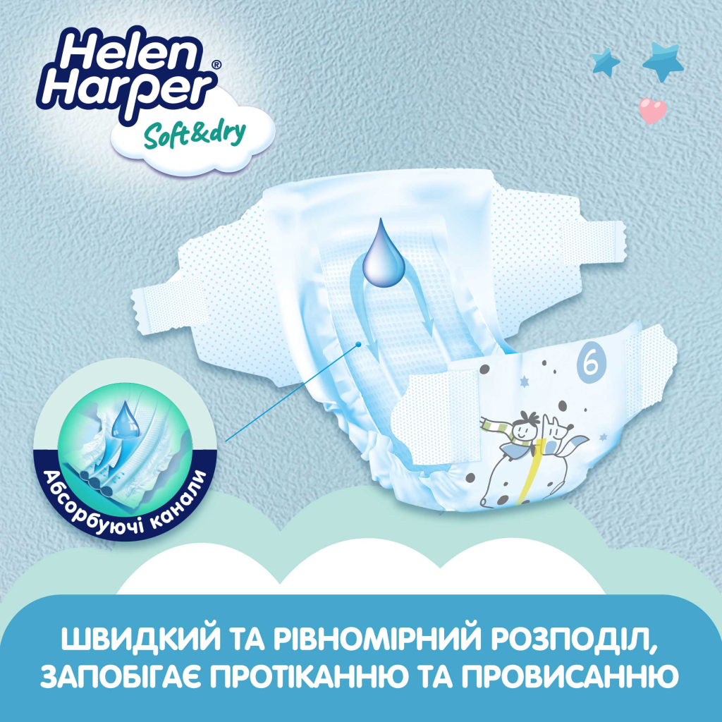 Підгузки Helen Harper Soft&Dry New XL Розмір 6 (15+ кг) 26 шт (2316780) - зображення 4