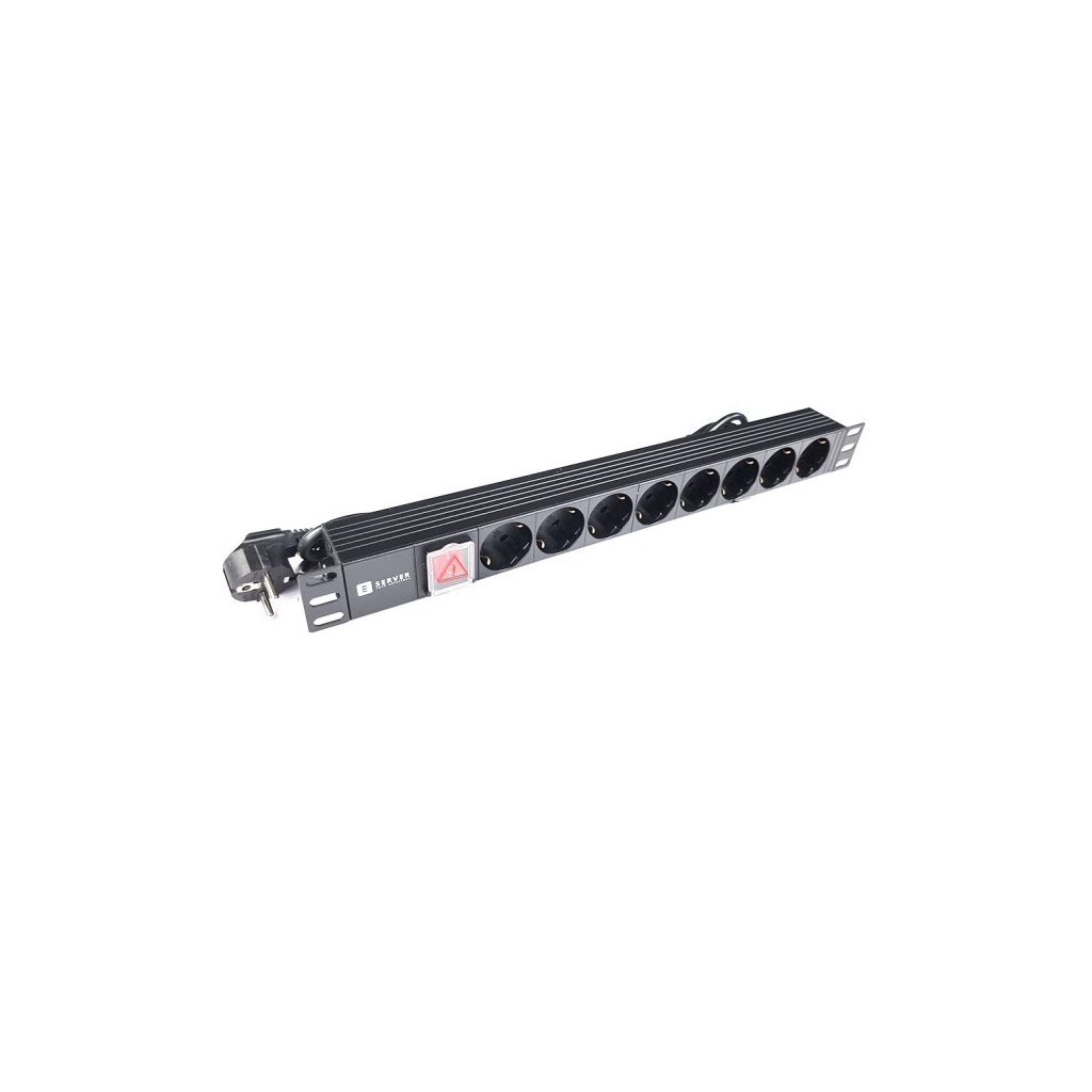 Силовий блок Eserver 19" 8 розеток, вимикач., алюм. корпус PDU 220В, 16А (WT-2261A-GER-8WAY) - изображение 3