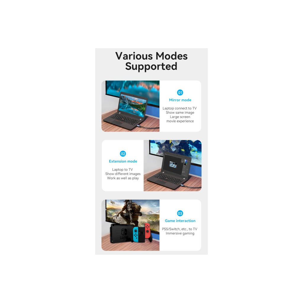 Кабель мультимедійний HDMI M to HDMI M 2.0m V2.0 4K60Hz blue Vention (ALHSH) - зображення 9