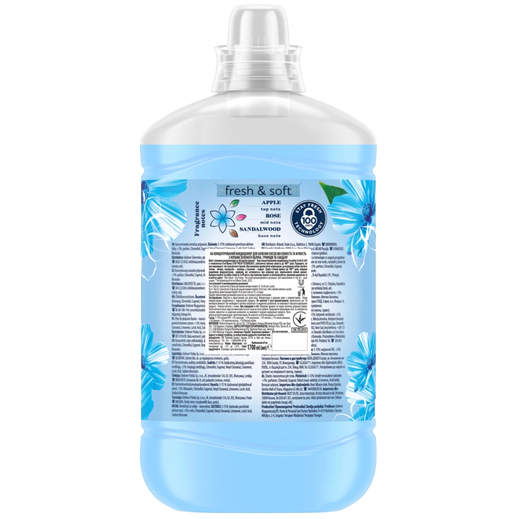 Кондиціонер для білизни Coccolino Fresh & Soft Blue Splash 1.7 л (8720181410680) - изображение 2