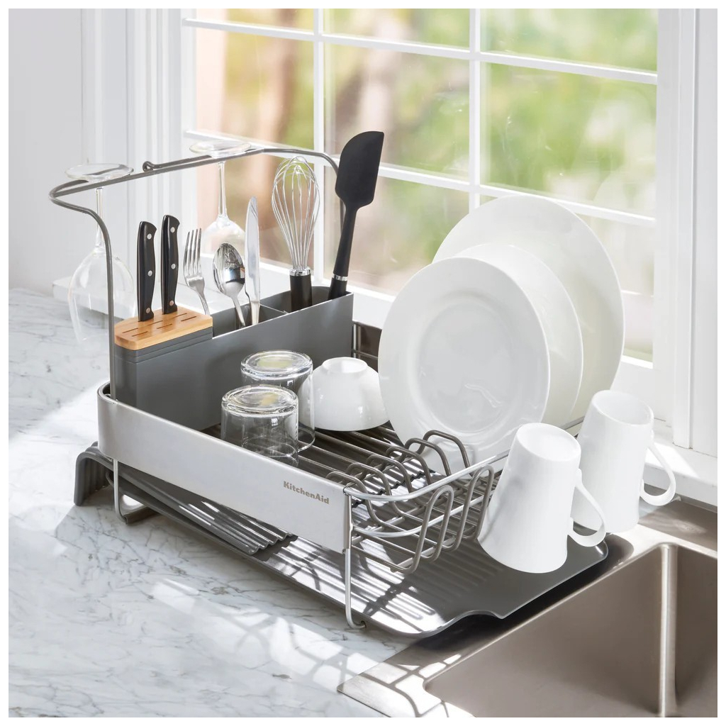 Сушарка для посуду KitchenAid Sinkware 61,5 x 38,5 x 37,5 см сірий (KEG896BXCGA) - зображення 8