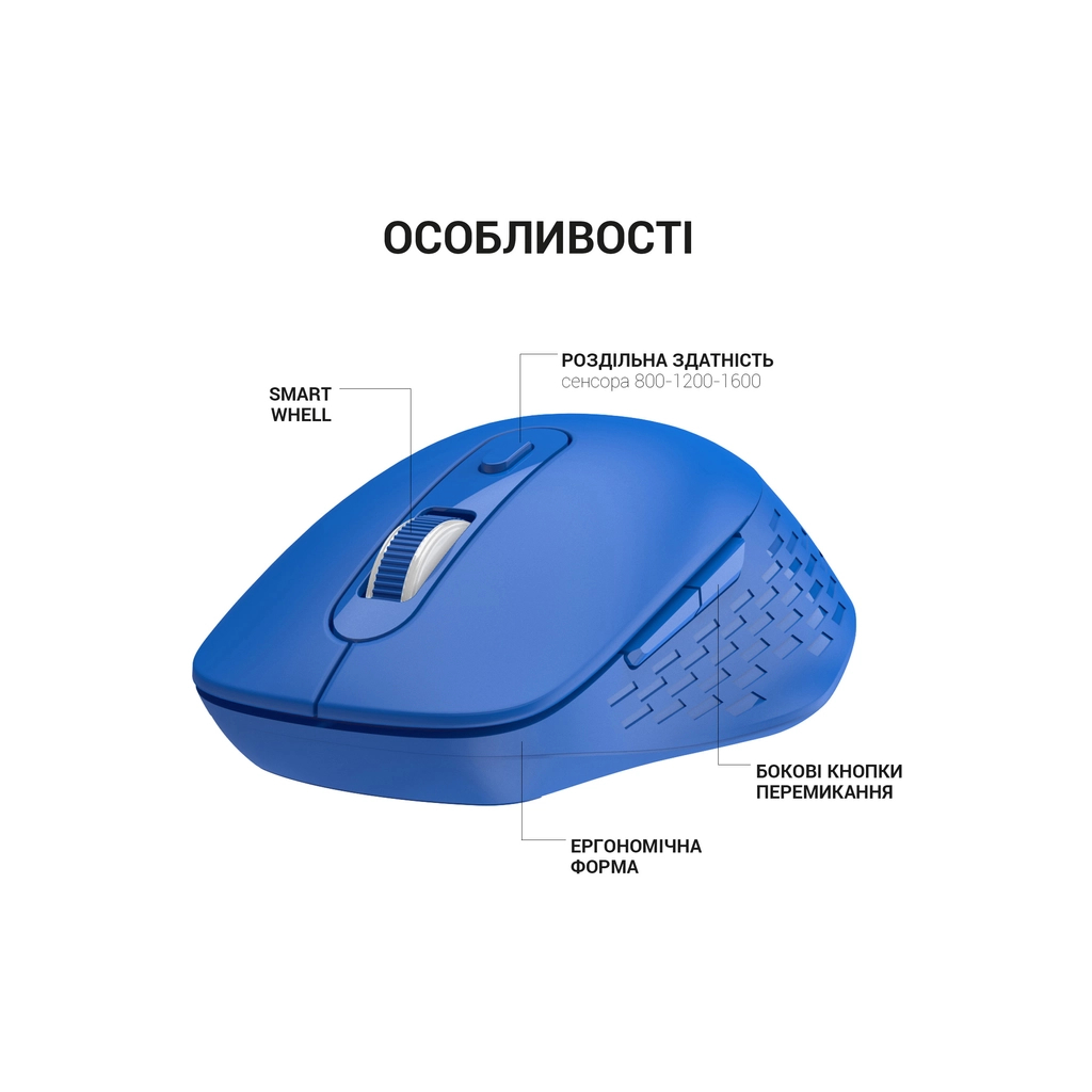 Мишка OfficePro M230C Silent Click Wireless/Bluetooth Blue - изображение 6