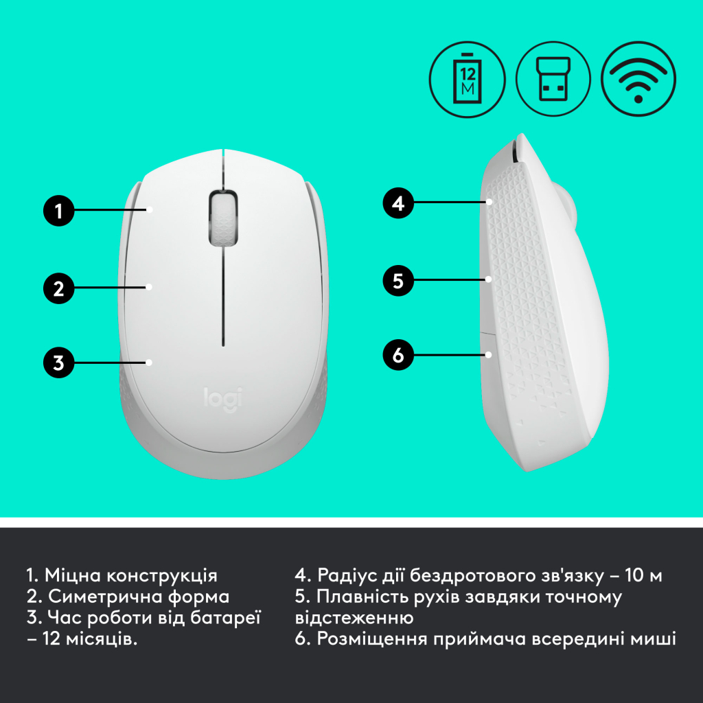 Мишка Logitech M171 White (910-006867) - зображення 7