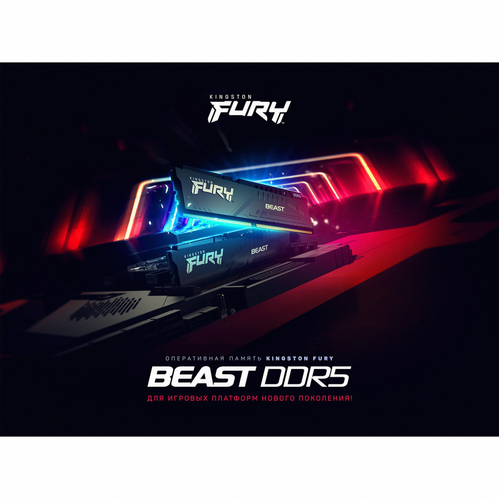 Модуль пам'яті для комп'ютера DDR5 32GB (2x16GB) 5600 MHz Beast Black Kingston Fury (ex.HyperX) (KF556C40BBK2-32) - зображення 5