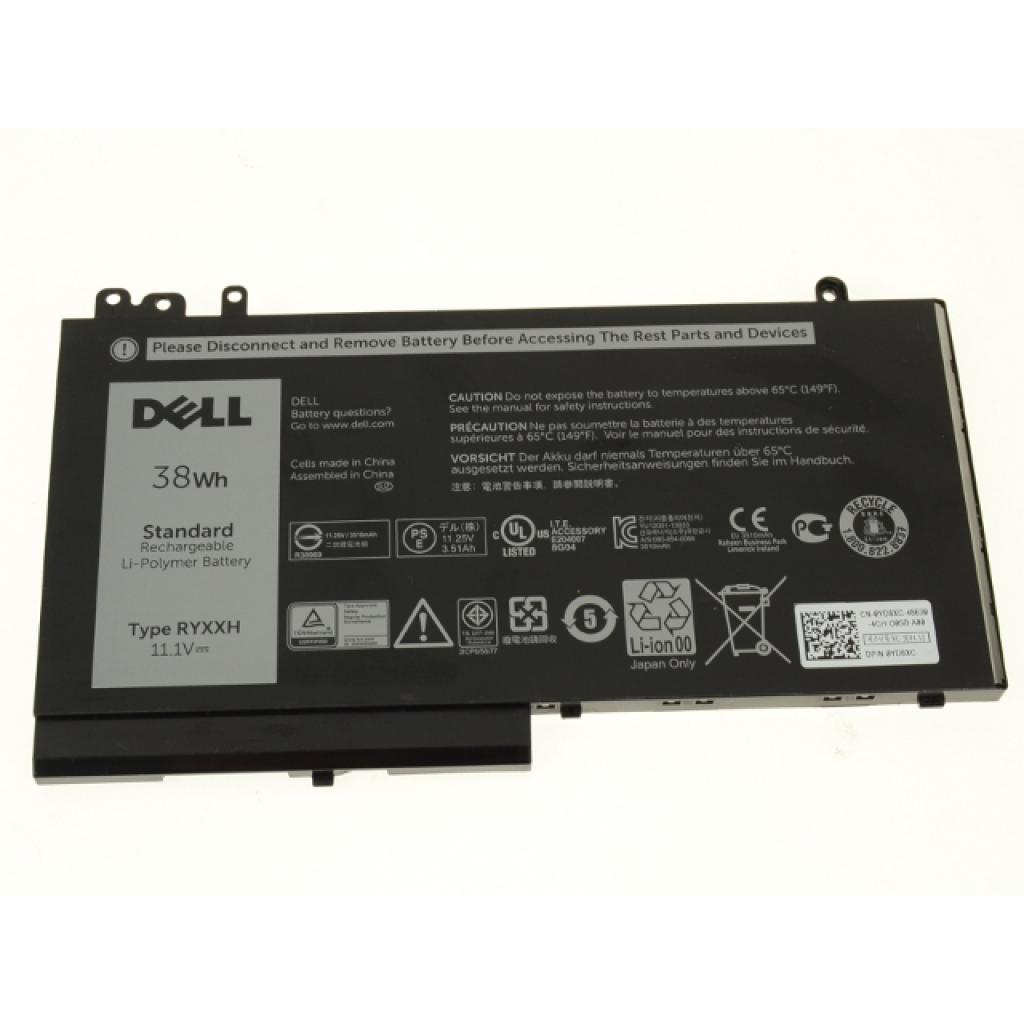 Акумулятор до ноутбука Dell Dell Latitude E5250 RYXXH 38Wh 3cell 11.1V Li-ion (A47144) - зображення 1