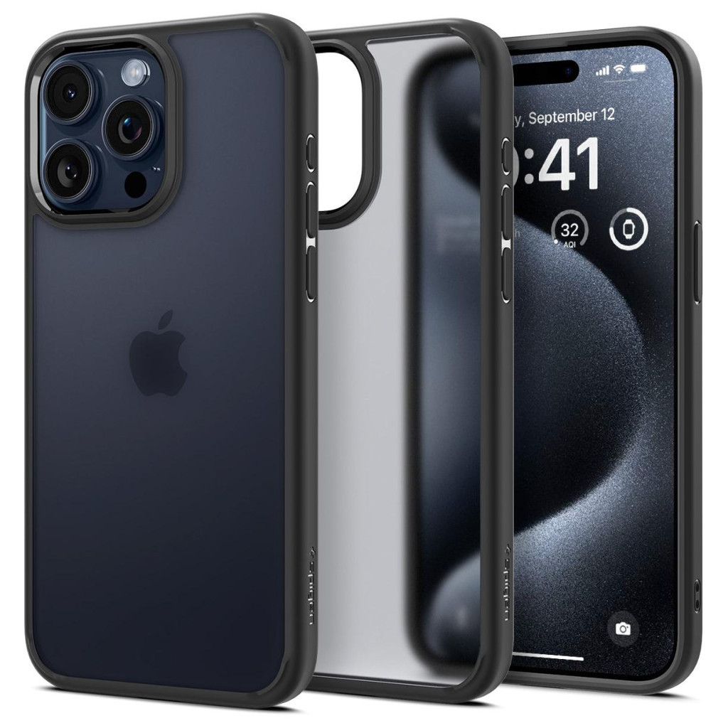 Чохол до мобільного телефона Spigen iPhone 15 Pro Max Ultra Hybrid Frost Black (ACS06568) - зображення 9