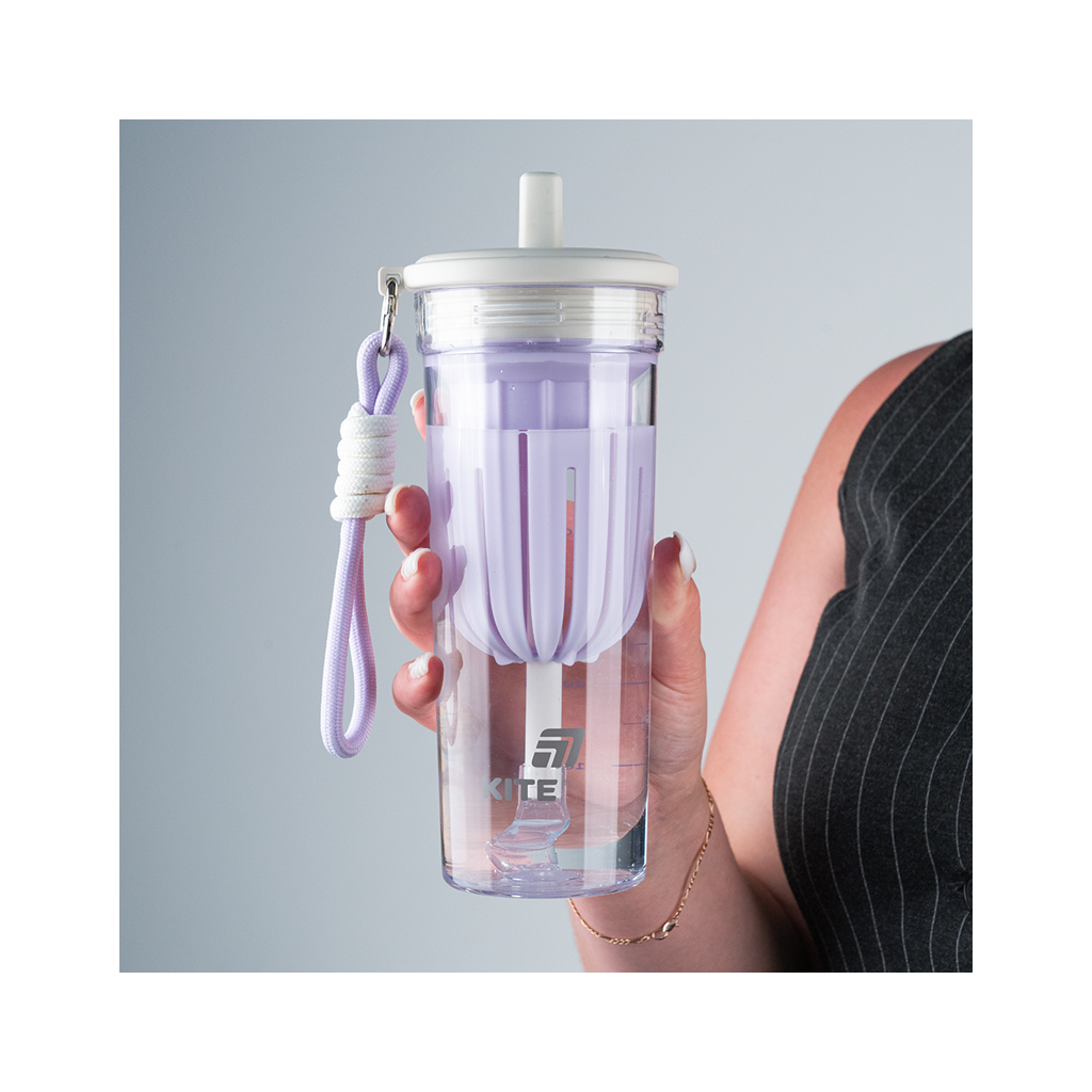 Пляшка для води Kite 650 мл, біло-ліловий (K25-1219-2) - зображення 7