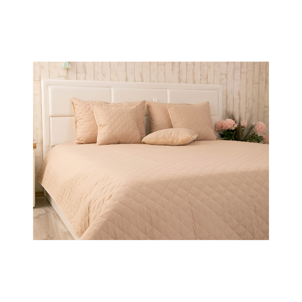 Покривало Руно двостороннє декоративне Velour Beige ромб 150х220 см (360.55_Beige ромб) - изображение 9