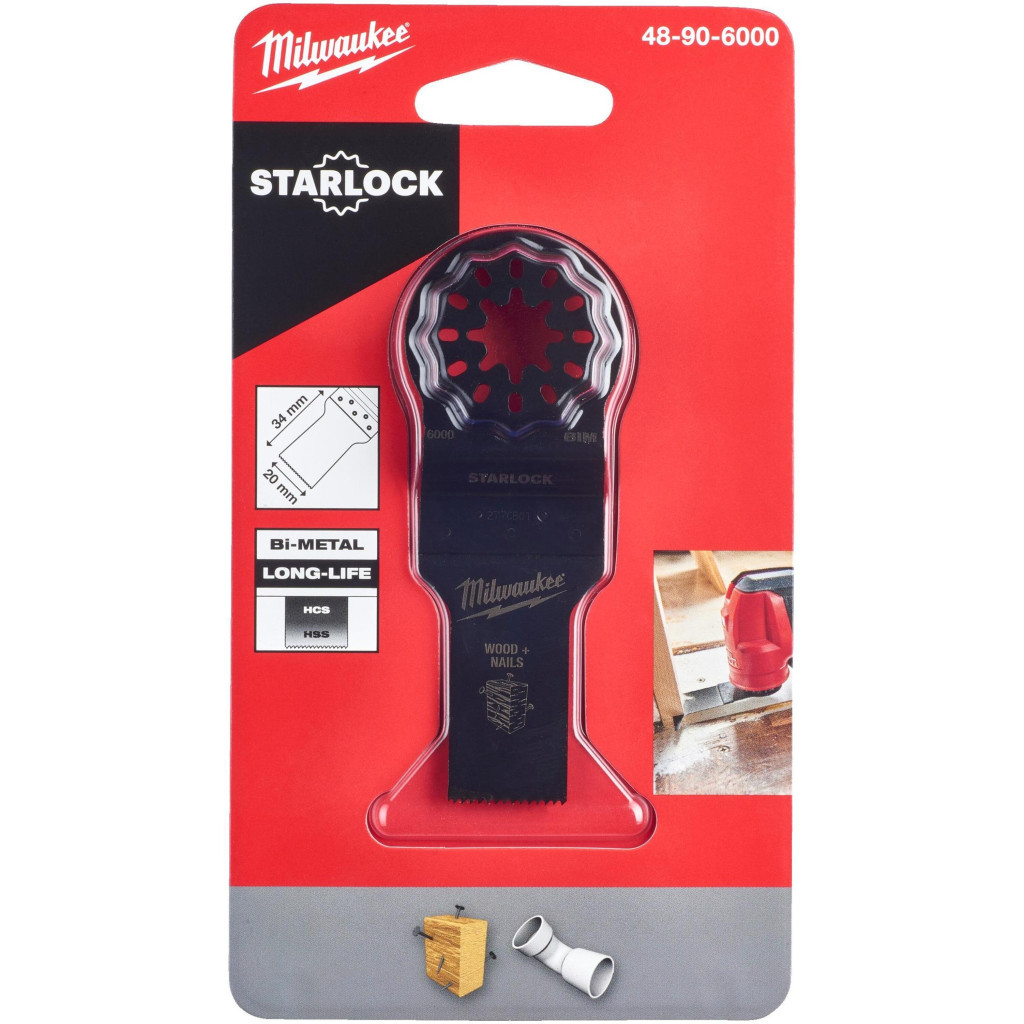 Полотно Milwaukee для реноватора біметалеве 20 мм по деревині з цвяхами (48906000) - зображення 2