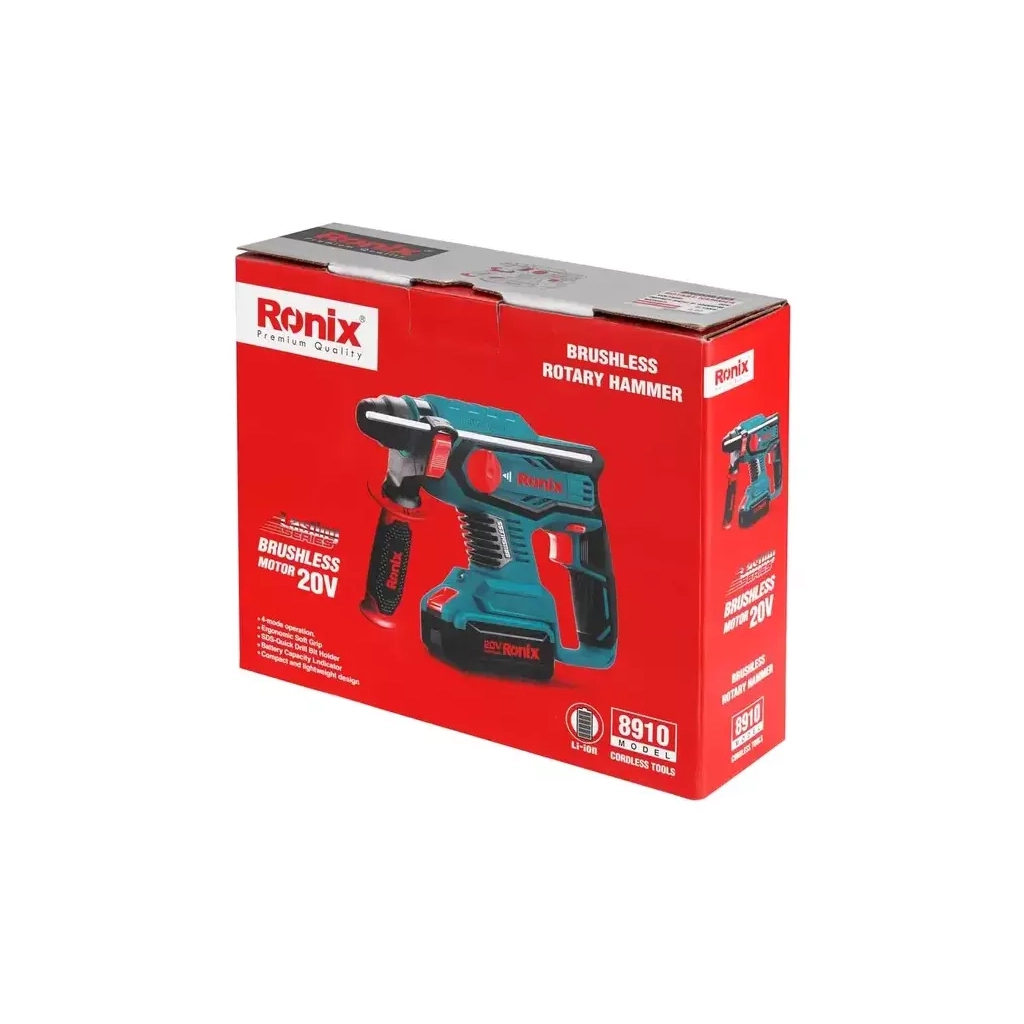 Перфоратор Ronix акумуляторний 20В (без АКБ та ЗП) (8910) - изображение 8