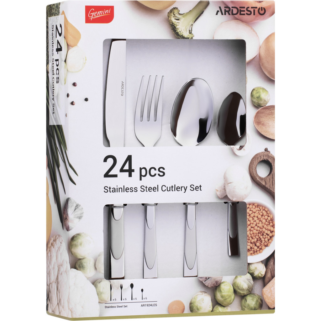 Набір столових приборів Ardesto Gemini Leo 24 предмета (AR1924LES) - зображення 7