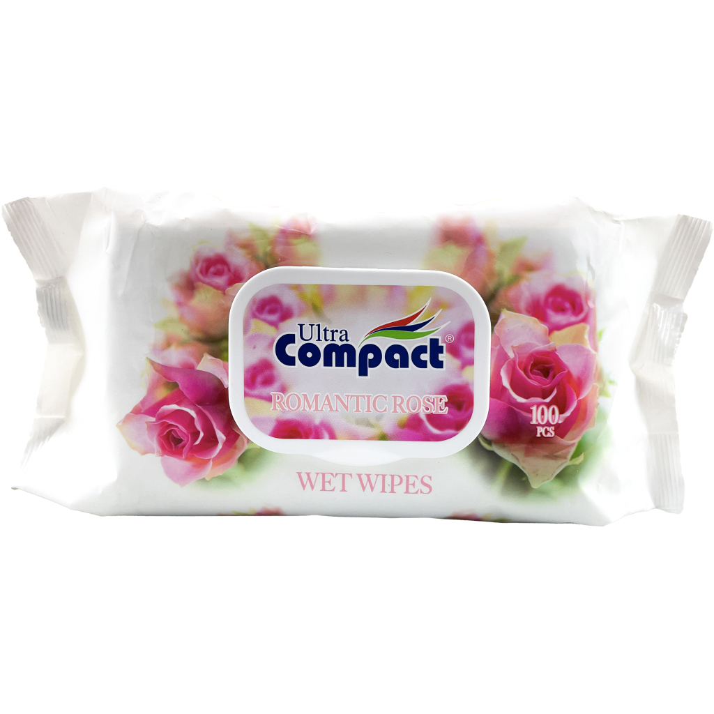 Вологі серветки Ultra Compact Romantic Rose з клапаном 100 шт. (8697420535520) - зображення 1