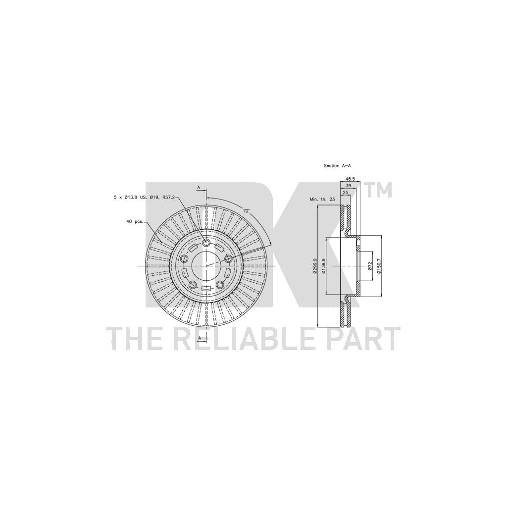 Гальмівний диск NK 203253 - зображення 3