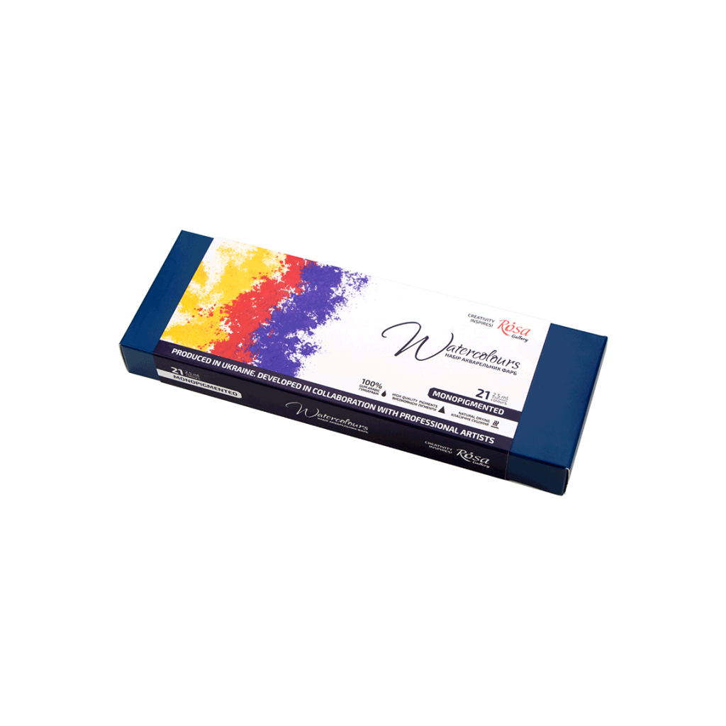 Акварельні фарби Rosa Gallery Monopigmented в метал. пеналі Індіго 21 кольорів кювета (4823098525721) - изображение 1