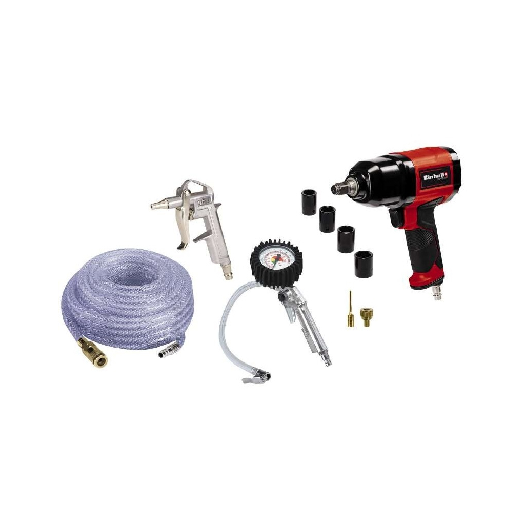 Гайковерт Einhell з набором пневматичних інструментів 10 шт. (4020577) - зображення 1