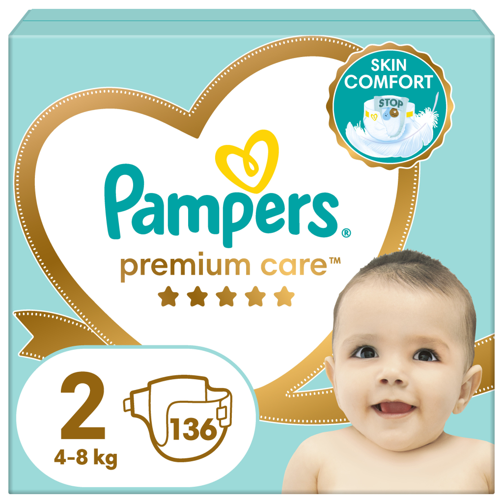Підгузки Pampers Premium Care Розмір 2 (4-8 кг) 136 шт (8006540855812) - зображення 1
