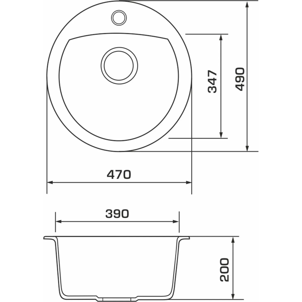 Мийка кухонна GRANADO RONDA white з сифоном (470*490mm.) (gr2205) - зображення 7