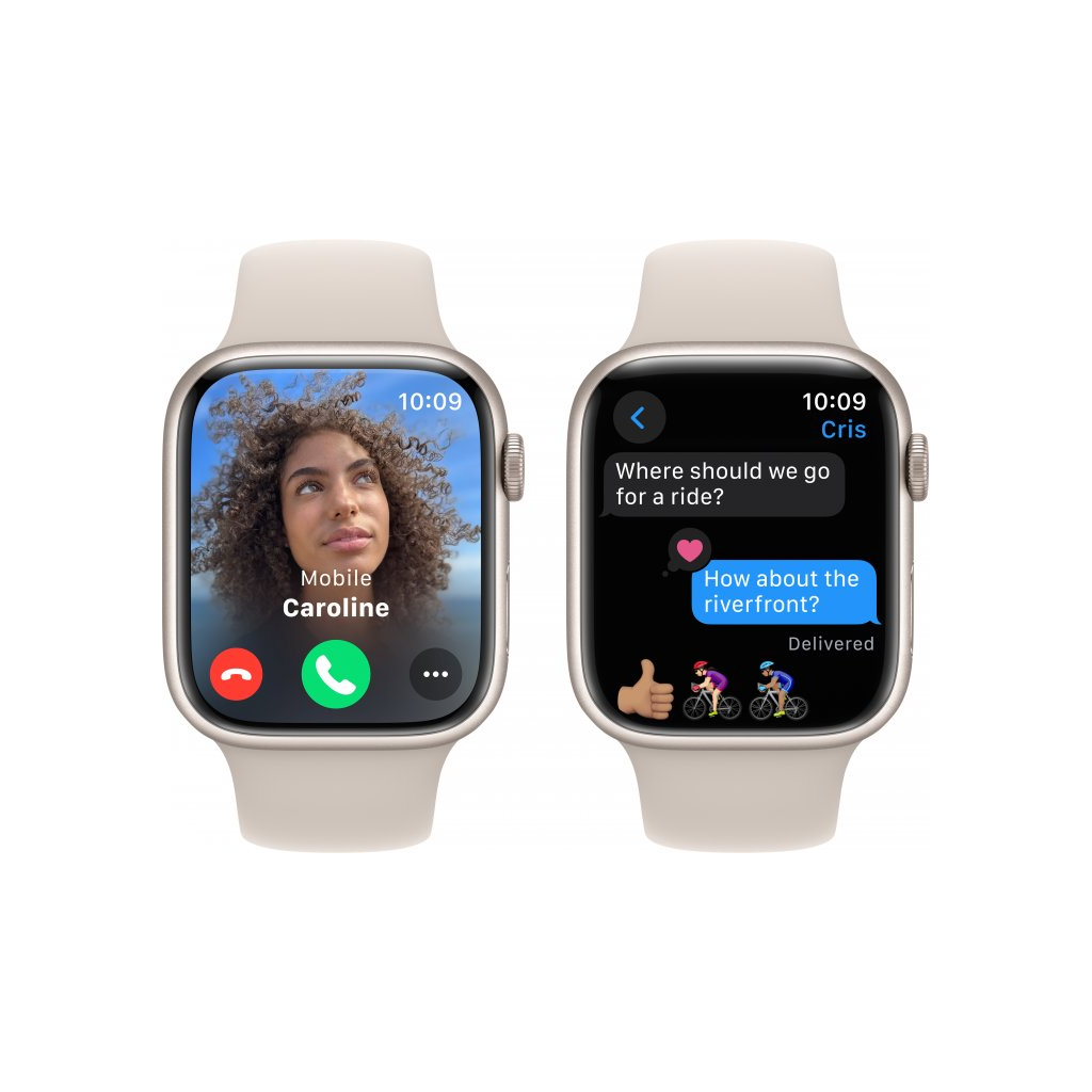 Смарт-годинник Apple Watch Series 9 GPS 41mm Starlight Aluminium Case with Starlight Sport Band - S/M (MR8T3QP/A) - зображення 6