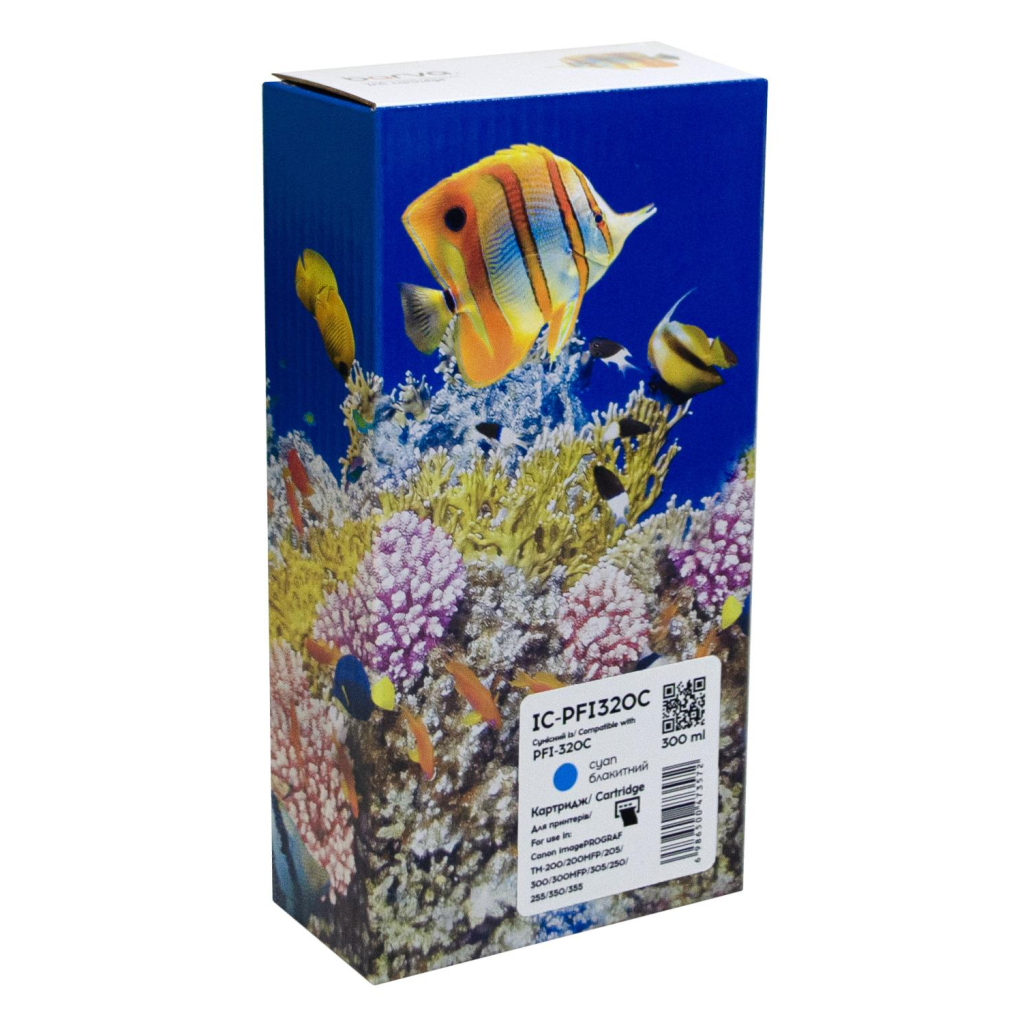 Картридж Barva Canon PFI-320C 2891C001AA 300мл cyan (IC-PFI320C) - изображение 1