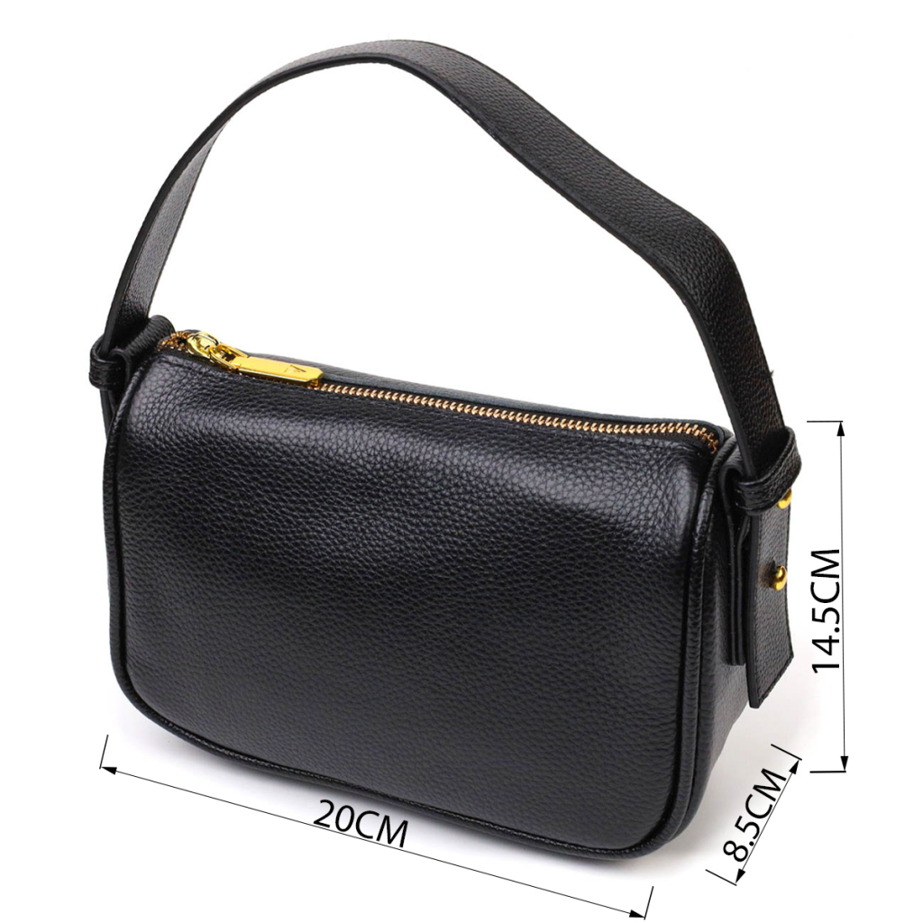 Сумка Vintage На плече крос-боді з натуральної шкіри Чорна (22127) - зображення 3