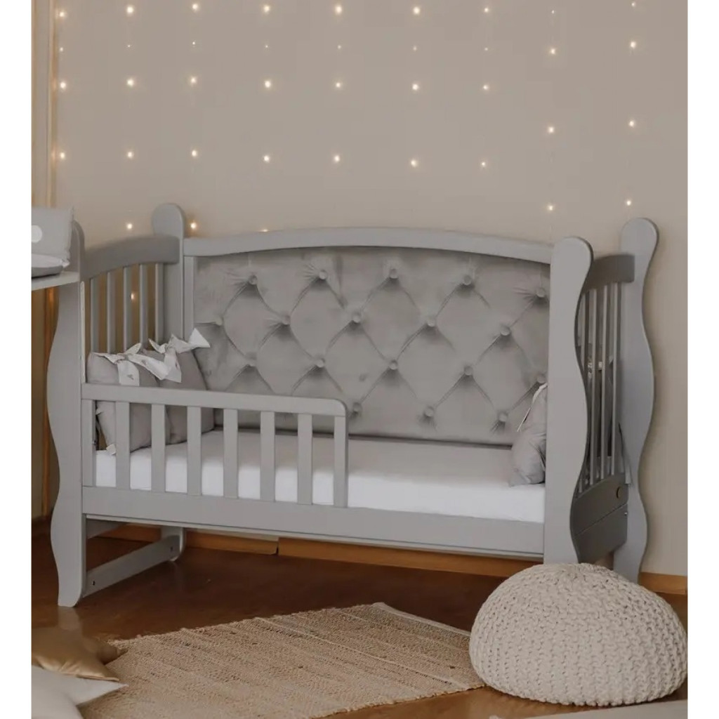 Ліжечко Angelo Габрієль сіре (велюр) 120х60 (12006) - зображення 1