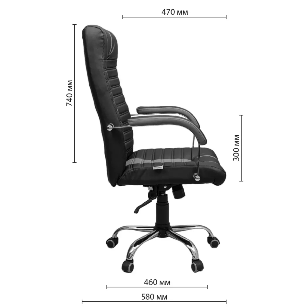 Офісне крісло Richman Атлант Хром П1 M-2 (Anyfix) Шкіра Люкс комбо Шоколад (R00000049261) - зображення 10