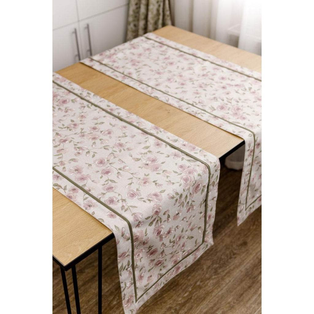 Доріжка на стіл Прованс Тереза квіточки з кантом 40х160 (034456) - зображення 4