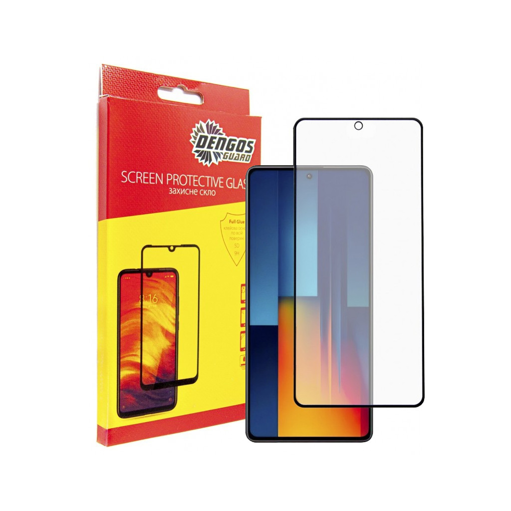 Скло захисне Dengos Full Glue POCO M6 Pro (black) (TGFG-360) - зображення 1