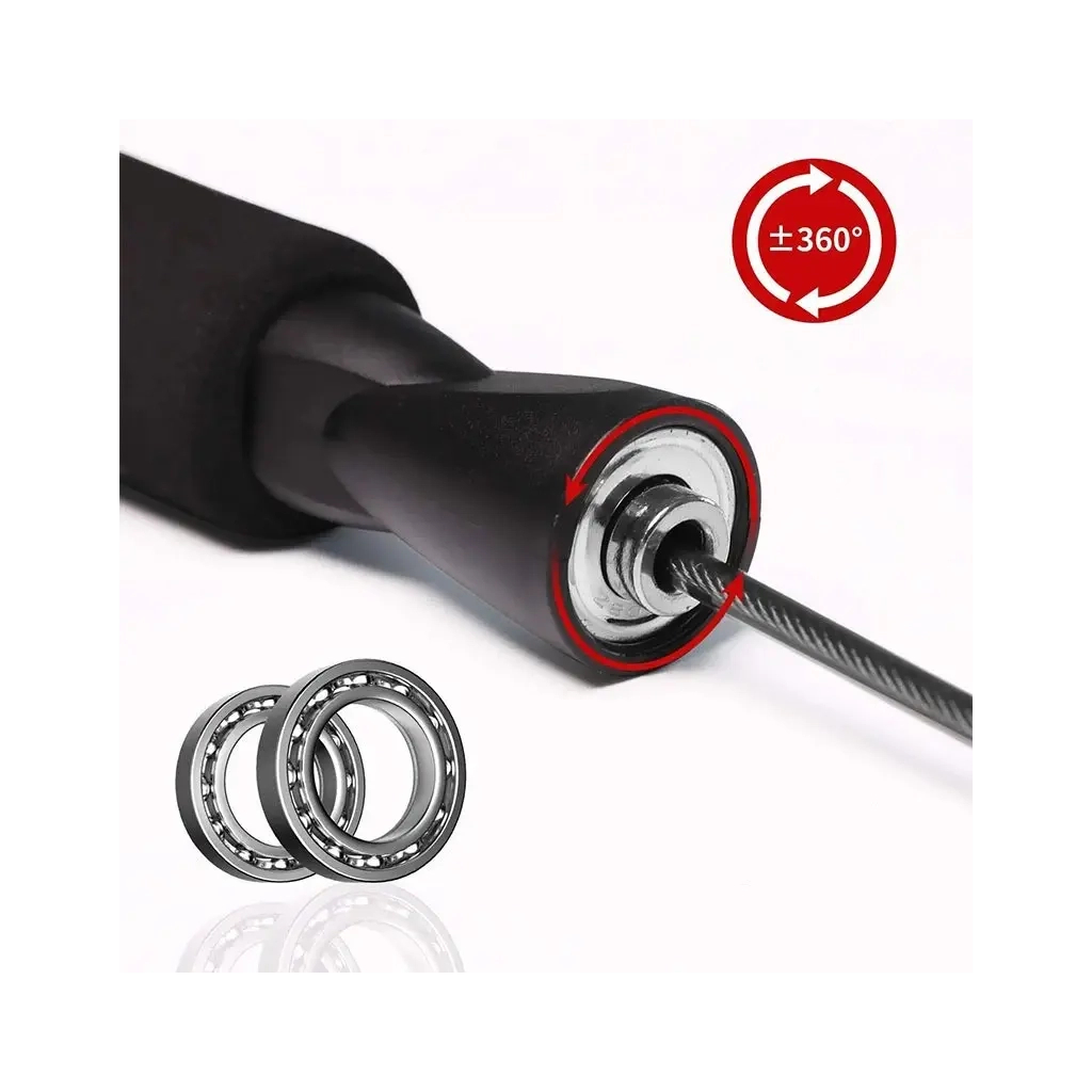 Скакалка PowerPlay 4209 Чорна (PP_4209_Black) - изображение 4