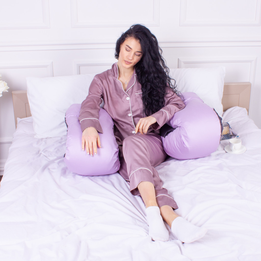 Подушка MirSon для вагітних та відпочинку Delicate Satin №8030 U-подібна Lupine (2200006178682) - изображение 6