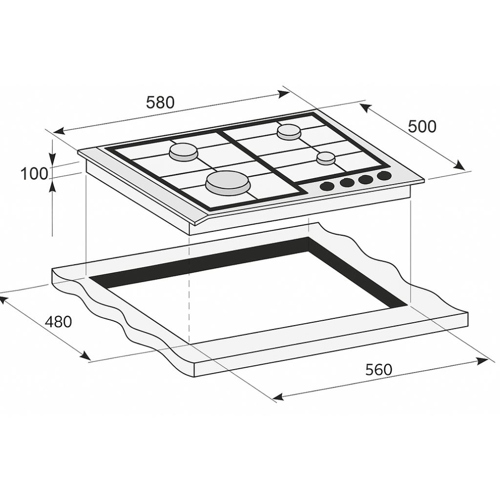 Варочна поверхня PRIME Technics PGH 50023 FIXC - зображення 4