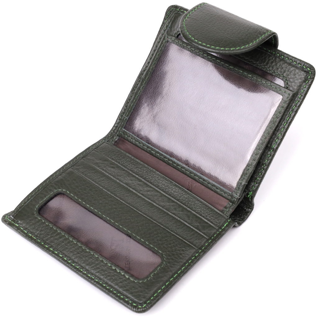 Гаманець ST Leather З натуральної шкіри Зелений (23070) - зображення 6