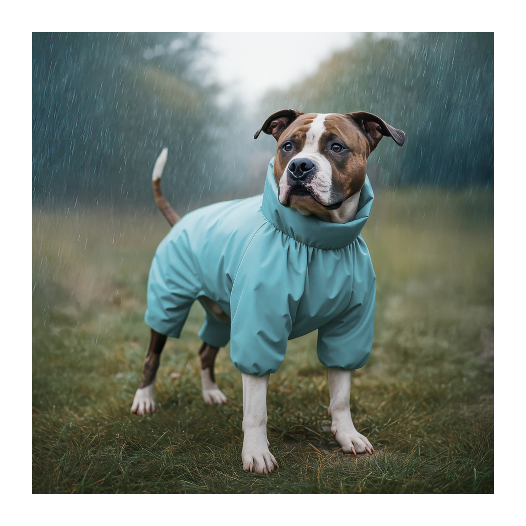 Дощовик для тварин WAUDOG Clothes водонепроникний S35 блакитний (19852) - зображення 4