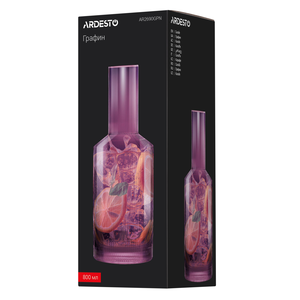 Карафа Ardesto 800мл, боросилікатне скло, рожевий (AR2690GPN) - зображення 6