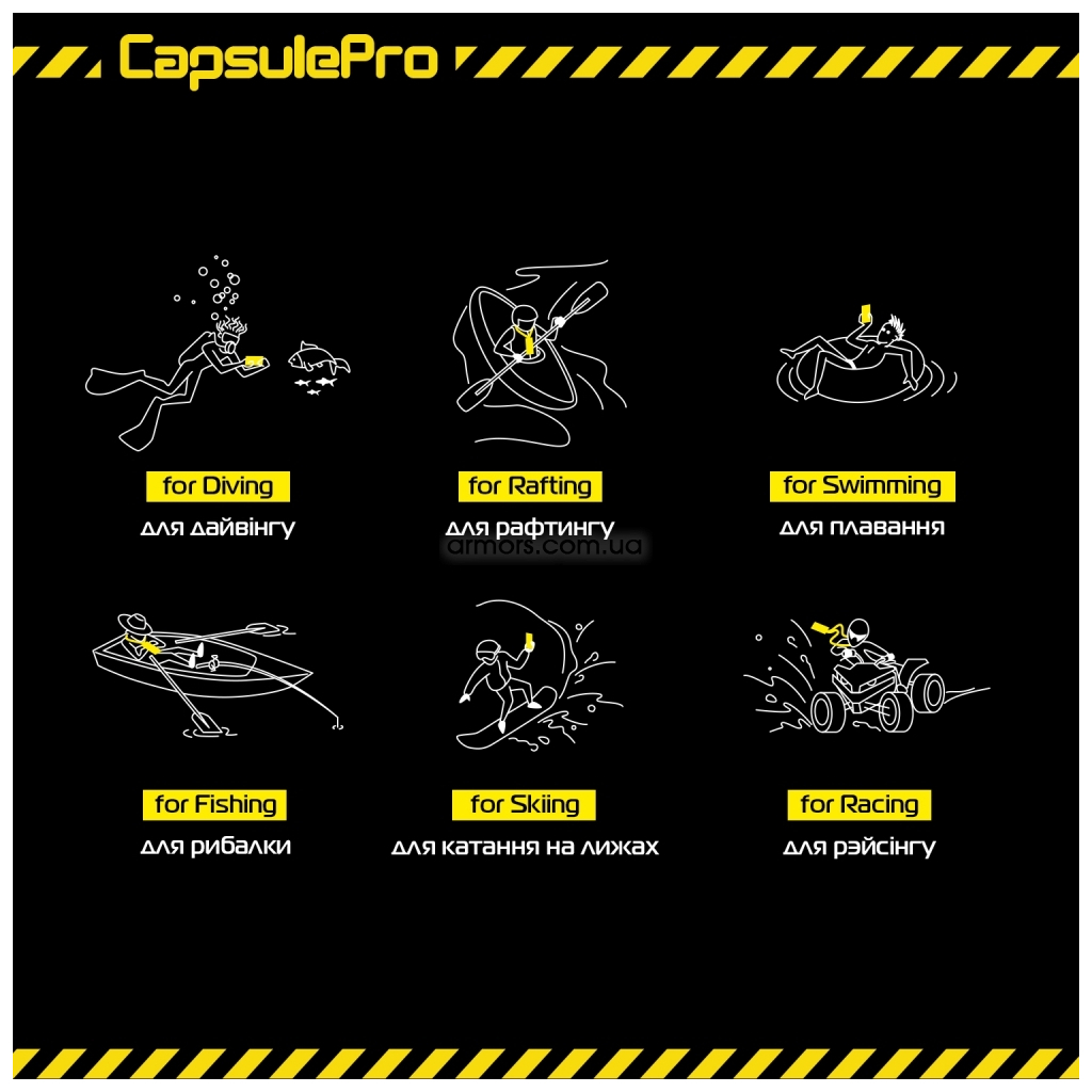 Чохол до мобільного телефона Armorstandart CapsulePro Waterproof Floating Case Black (ARM59232) - зображення 2